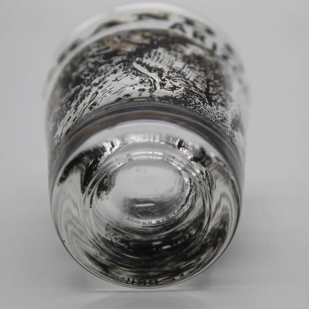 Vintage Grand Canyon Arizona Shot Glass Kaibab Bridge Black and Gold Barware